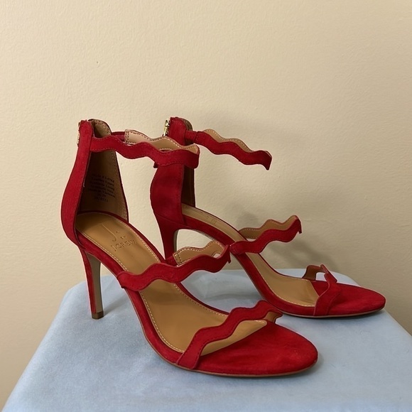 Scalloped Three-Strap J. Crew Heels - Picture 3 of 9